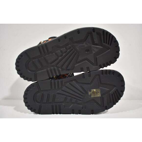 Christian Dior Act Dway Mizza Black Silk Gold Logo Strap Flat Dad Sandal 40 - Picture 12 of 12